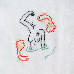 t-shirt - 12星座系列 ♓雙魚座  (公仔刺繡+poisson字樣)